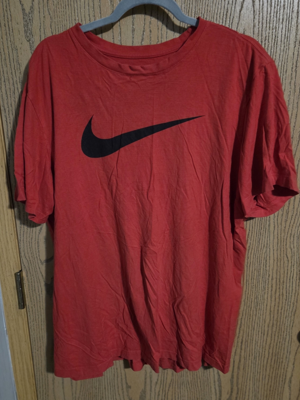 Nike Red Short-Sleeve Tee with Black Swoosh